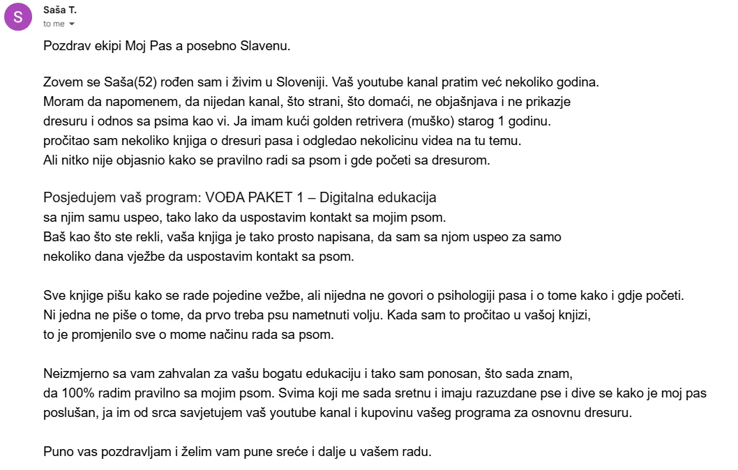 PROGRAM ZA OBUKU PASA I EDUKACIJU VLASNIKA