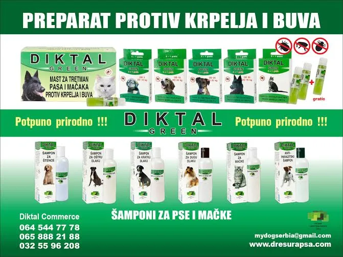 ANTIPARAZITSKI ŠAMPON ZA PSE DIKTAL GREEN